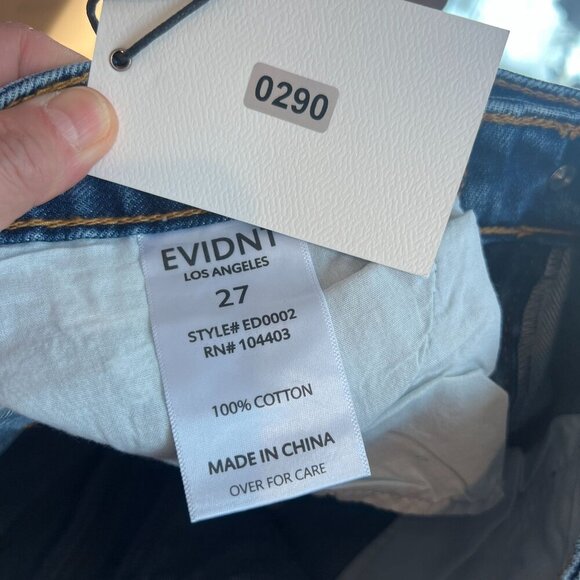 EVIDNT Malibu Medium Wash Distressed Girlfriend Relaxed Jeans Sz 27 Blue - Picture 8 of 11